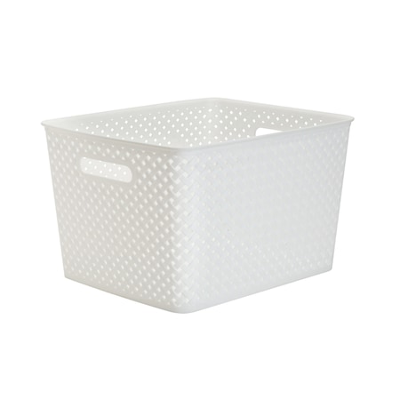Simplify Storage Bin, Plastic, White, 13.7 in H, 11.4 in W, 13.7 in L 25169-WHITE